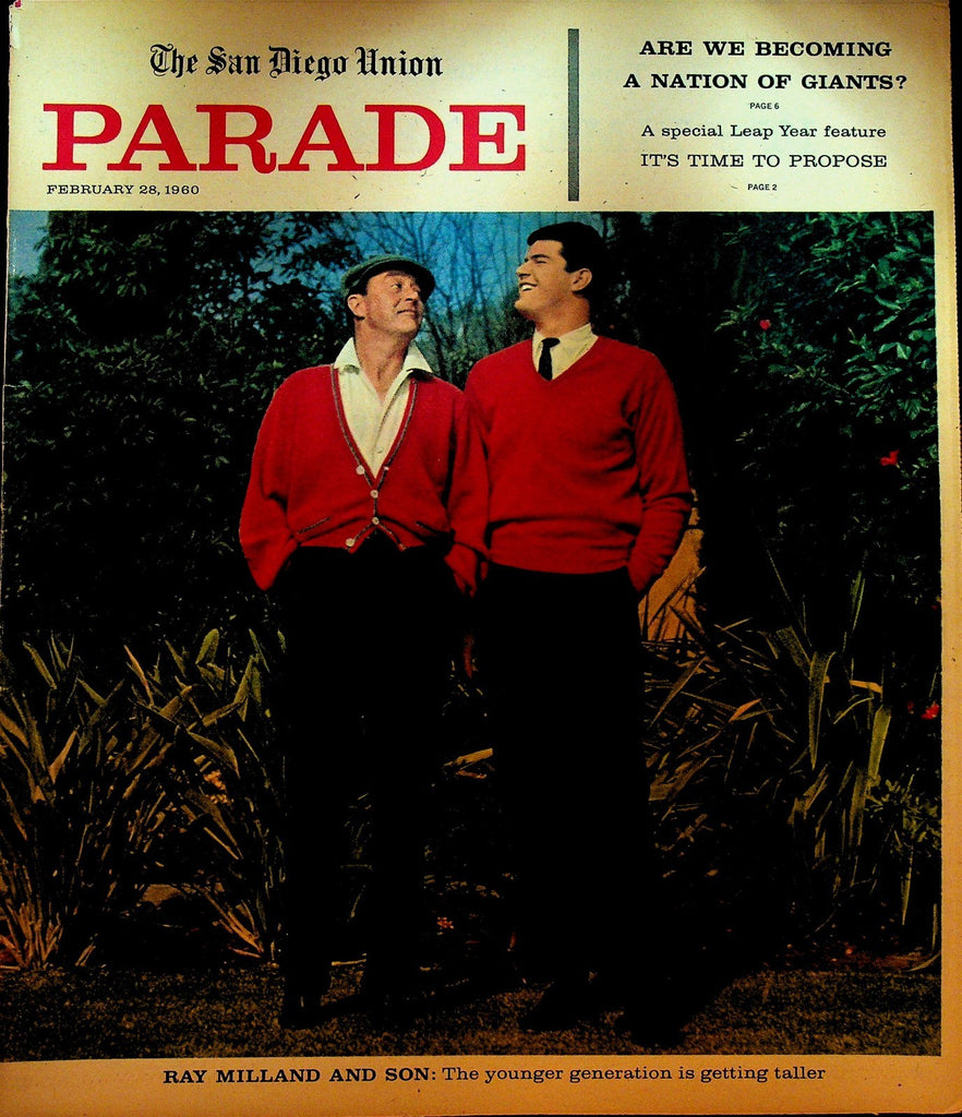 Parade Magazine February 28 1960 Ray Milland Ty Cobb Bob Pettit Sophia Loren0