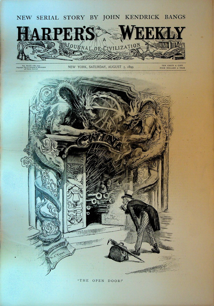 Harper's Weekly August 5 1899 Cleveland Trolley Employees Strike Uncle Sam