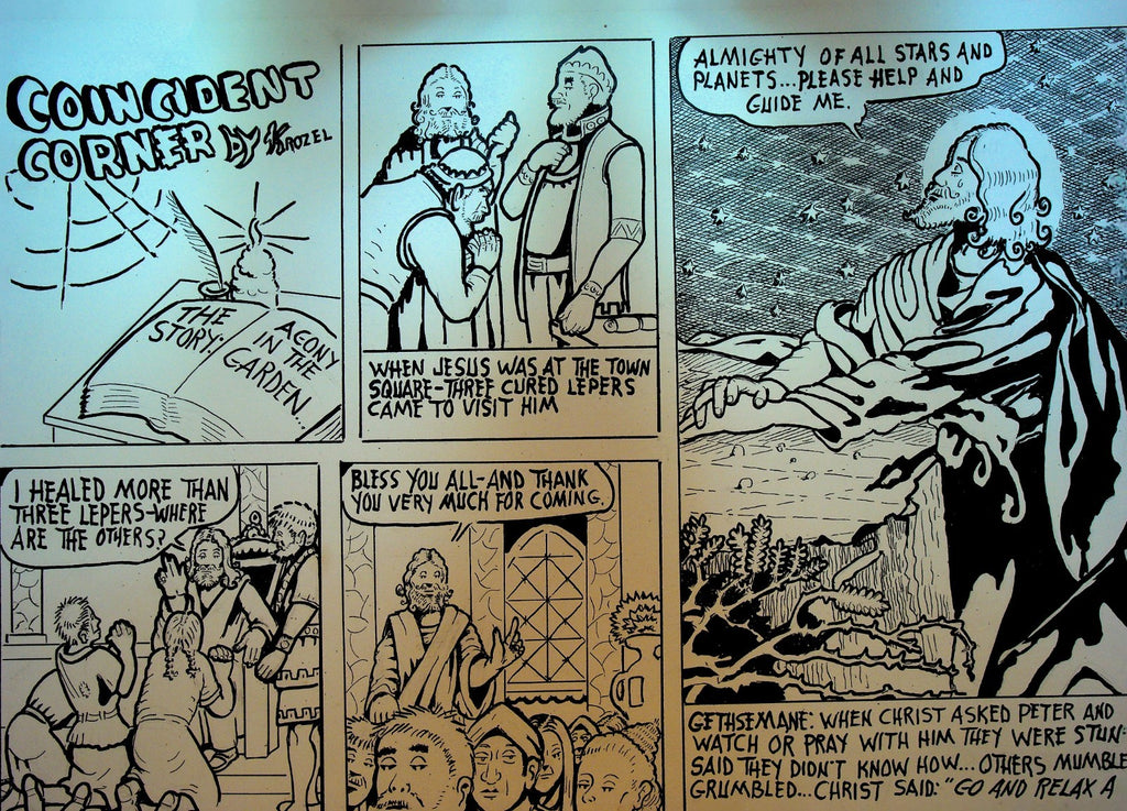 Coincident Corner Original Comic Strip Art John Krozel Agony in the Garden Bible0