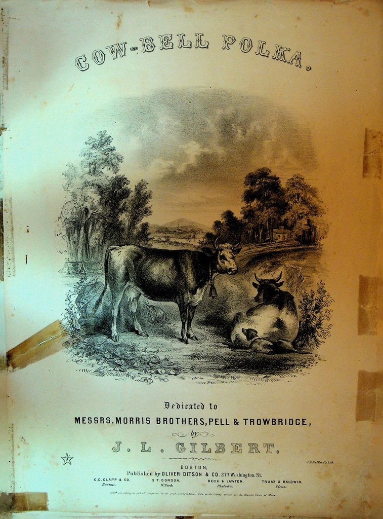 Cow Bell Polka Sheet Music 1853 JL Gilbert Great Graphics Oliver Ditson0