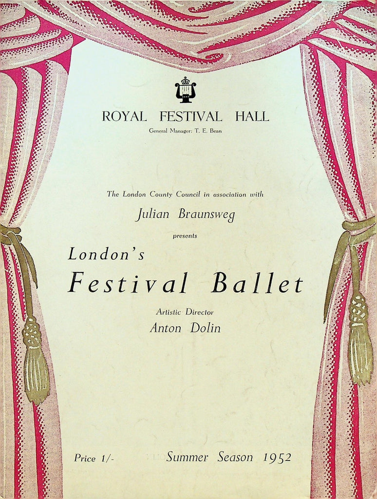 London's Festival Ballet Program Summer Season 1952 Nathalie Leslie0