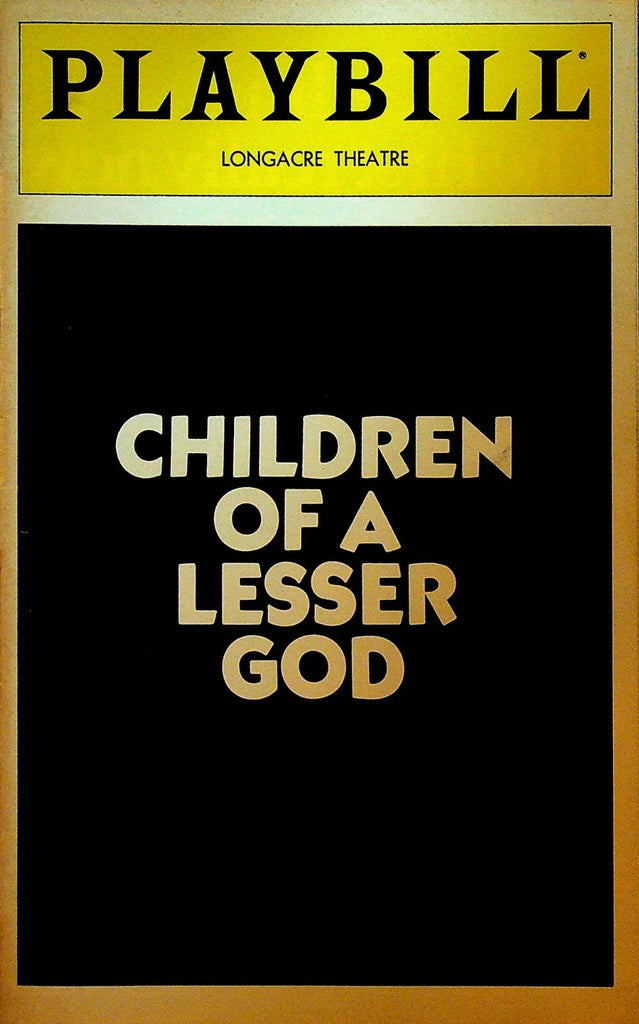 Children of a Lesser God Playbill February 1981 Phyllis Frelich David Ackroyd0