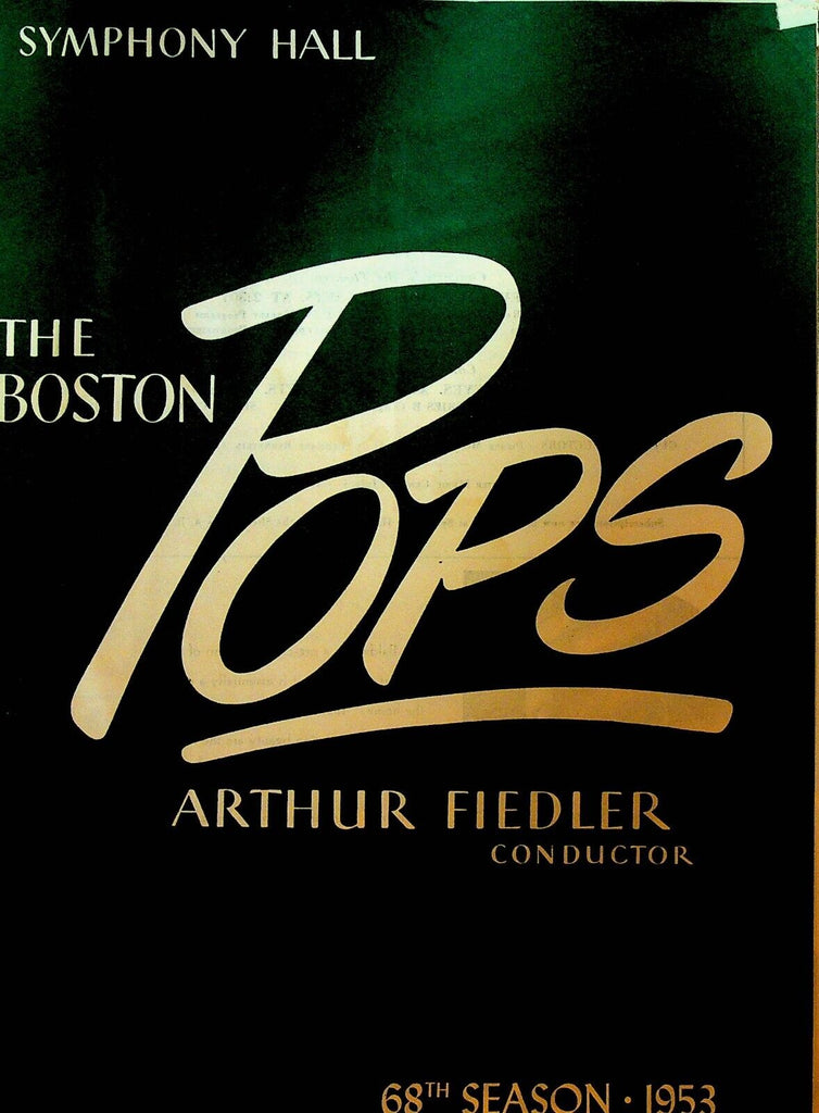 Boston Pops Program Arthur Fiedler May 25 1953 Week Symphony Hall