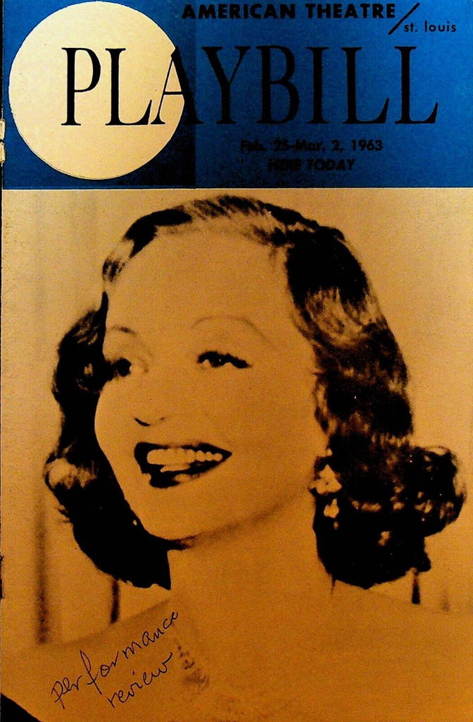 Here Today Playbill February 25 1963 Tallulah Bankhead Estelle Winwood