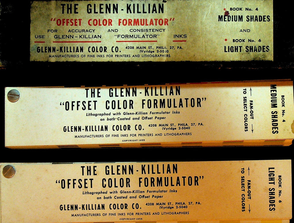 Glenn Killian Offset Color Formulator 1955 Color Guides Medium & Light Shades0