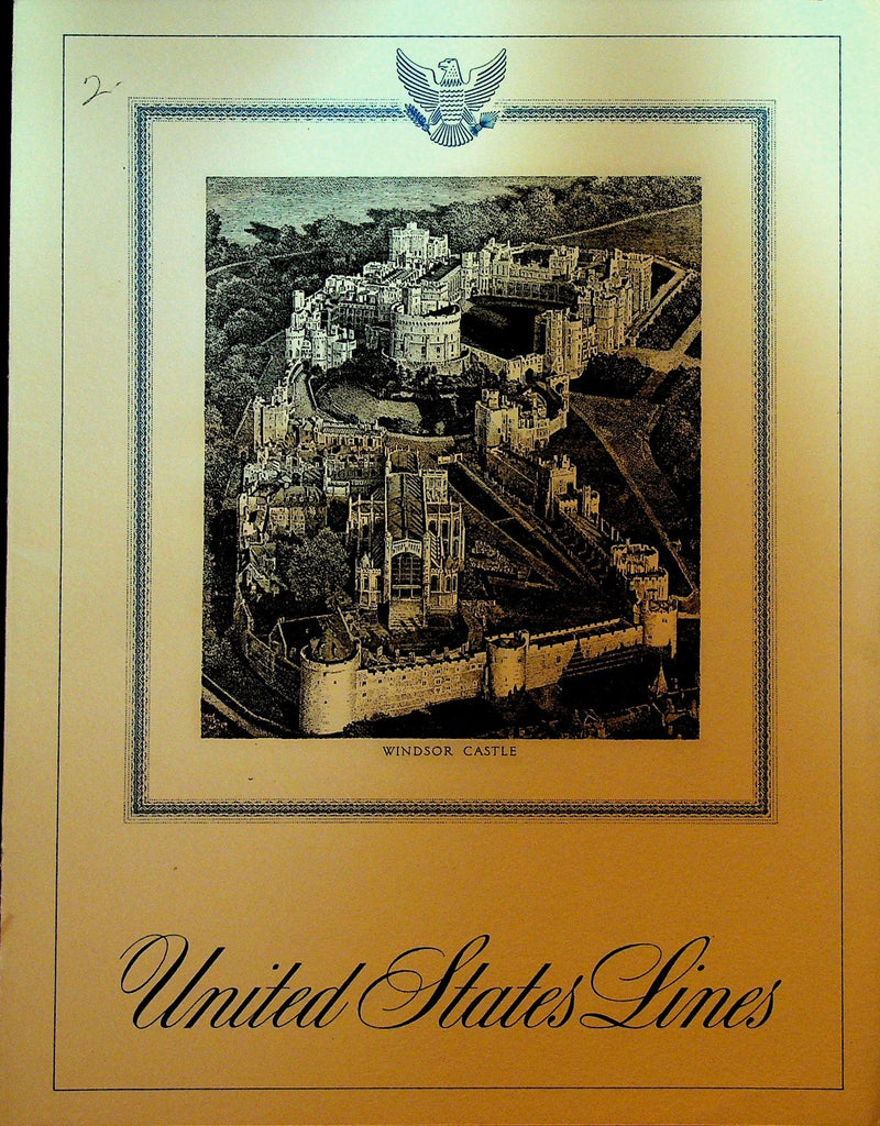 SS United States Line Dinner Menu July 22 19600