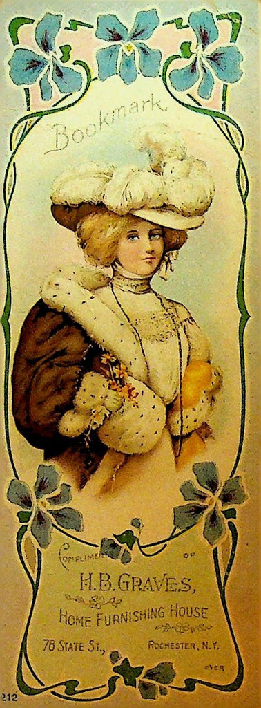 HB Graves Rochester NY Bookmark Pretty Lady Home Furnishing House0