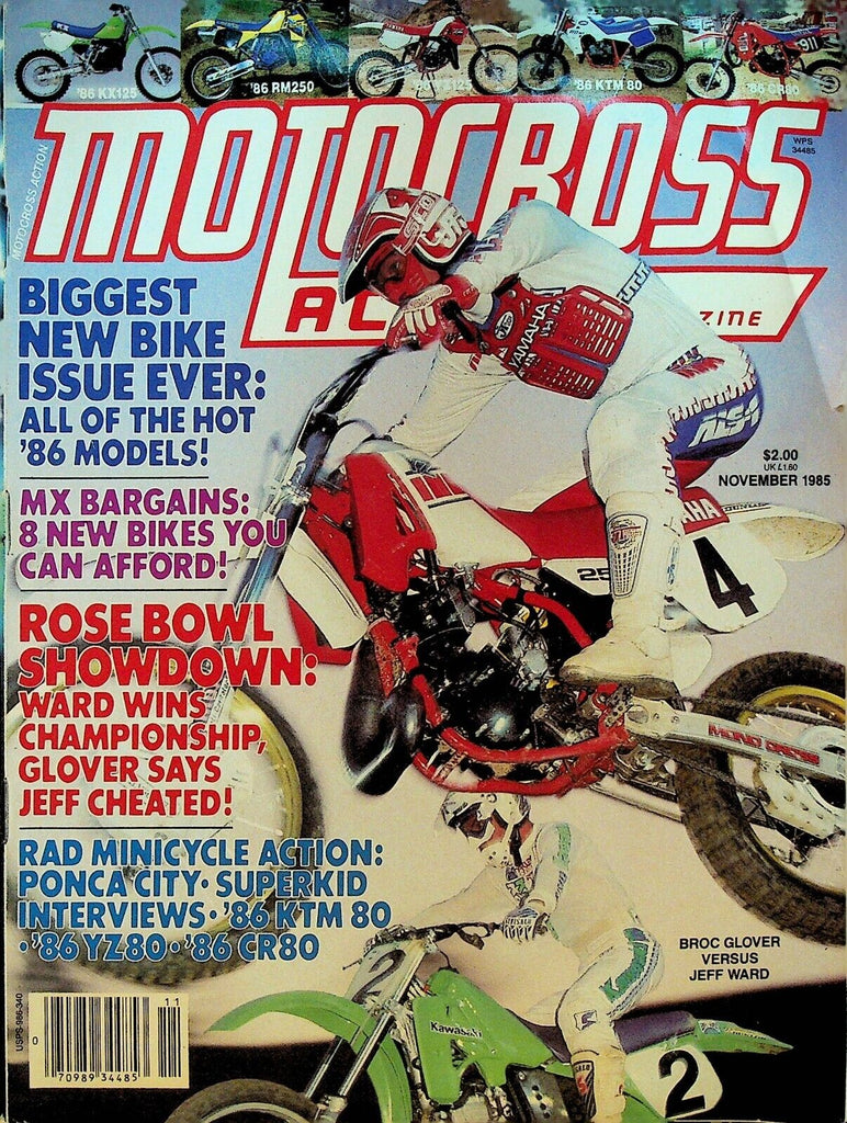 Motocross Action Magazine November 1985 Jeff Ward Roger DeCoster David Gering