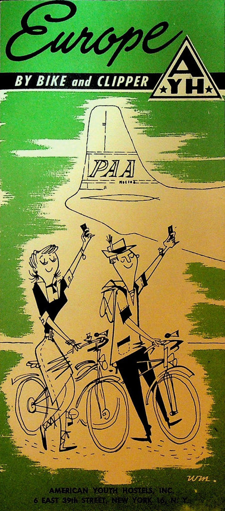 Europe by Bike & Clipper American Youth Hostels Brochure 19530
