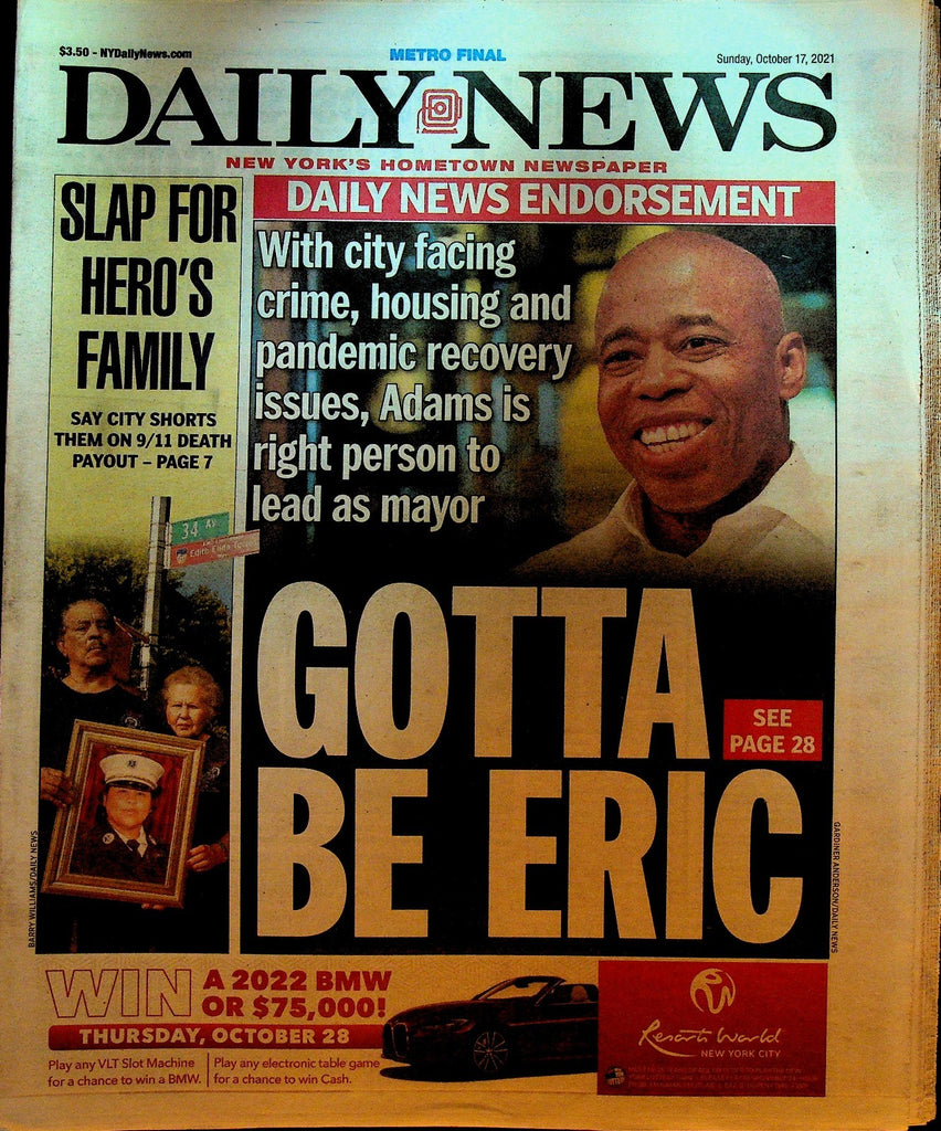 New York Daily News October 17 2021 Eric Adams Kevin Durant Edith Torres0