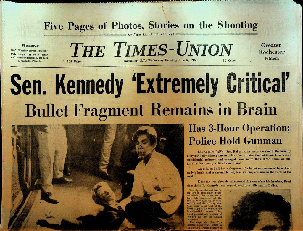 Rochester Times Union June 5 1968 RFK Assassination Extremely Critical0