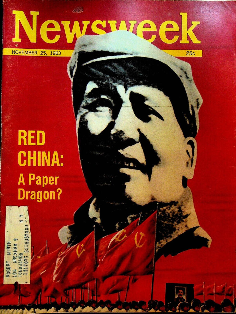 Newsweek Magazine November 25 1963 China America's Cup Jimmy Hoffa Barbie Dolls