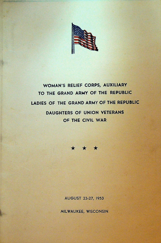 Woman's Relief Corps GAR Program 1953 Daughters of Union Veterans Civil War0