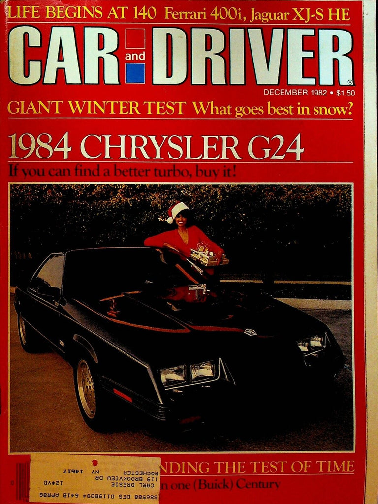 Car and Driver December 1982 Ferrari 400i Lee Iacocca Chrysler G24 Turbo