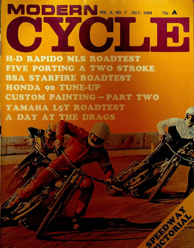 Modern Cycle Magazine July 1969 Motorcycle Speedway Pictorial Honda Yamaha