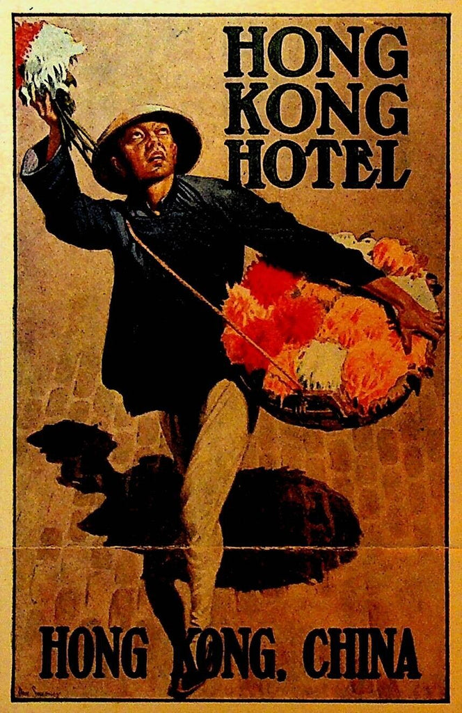 Hong Kong Hotel  Luggage Label 1930s