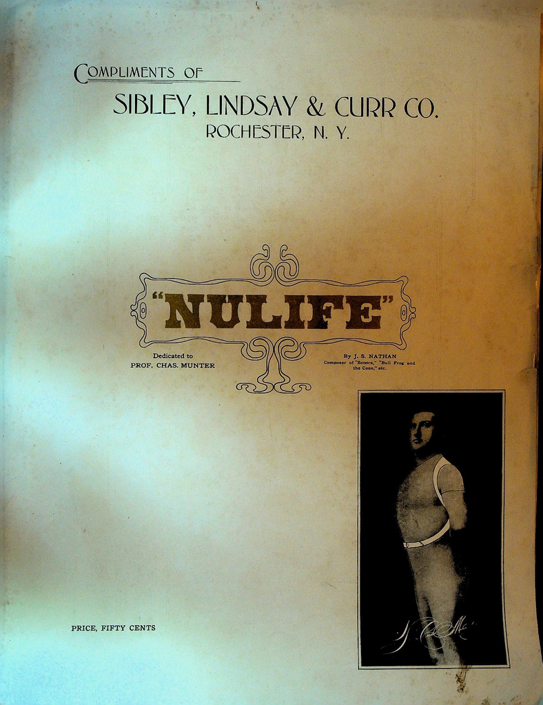 Nulife Charles Munter Sheet Music Sibley Lindsay & Curr Rochester NY 19080