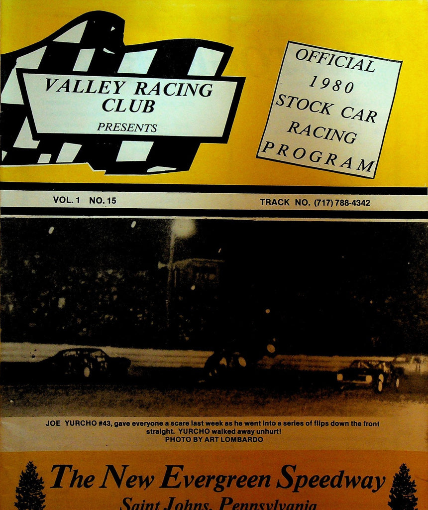 Valley Racing Club Stock Car Racing Program 1980 New Evergreen Speedway #150