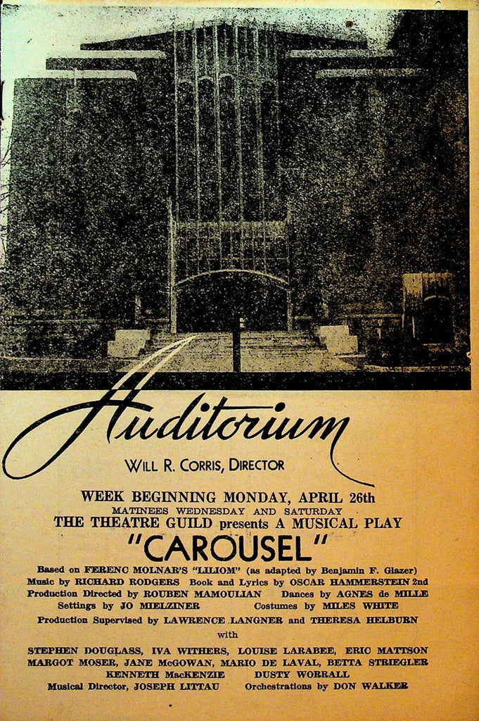 Carousel Playbill April 26 1948 Margot Moser Louise Larabee Iva Withers0