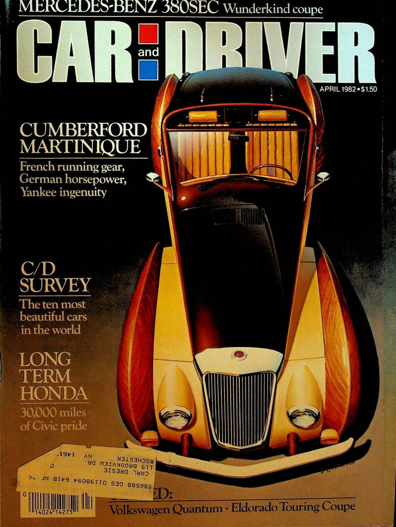 Car and Driver April 1982 Sergio Pininfarina Buck Baker Darrell Waltrip