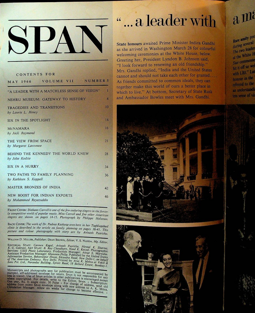 Span Magazine May 1966 JFK Lew Alcindor Diahann Carroll Robert McNamar ...