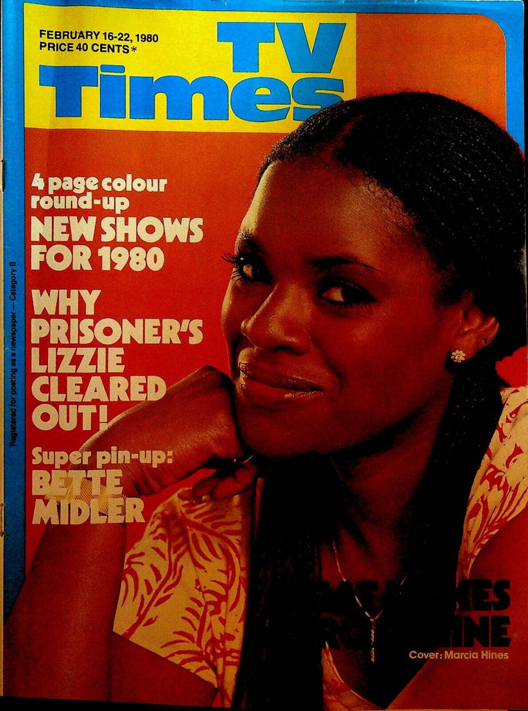 TV Times Magazine February 16 1980 Bette Midler Marcia Hines Shelia Florance