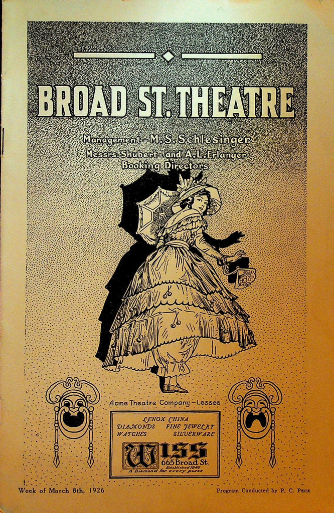 The Girl in the Garden Playbill March 8 1926 Carlton Rivers Eric Blore0