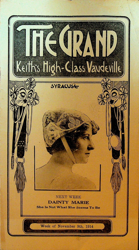 Grand Keith's Vaudeville Program November 9 1914 Dainty Marie Eddie Leonard0