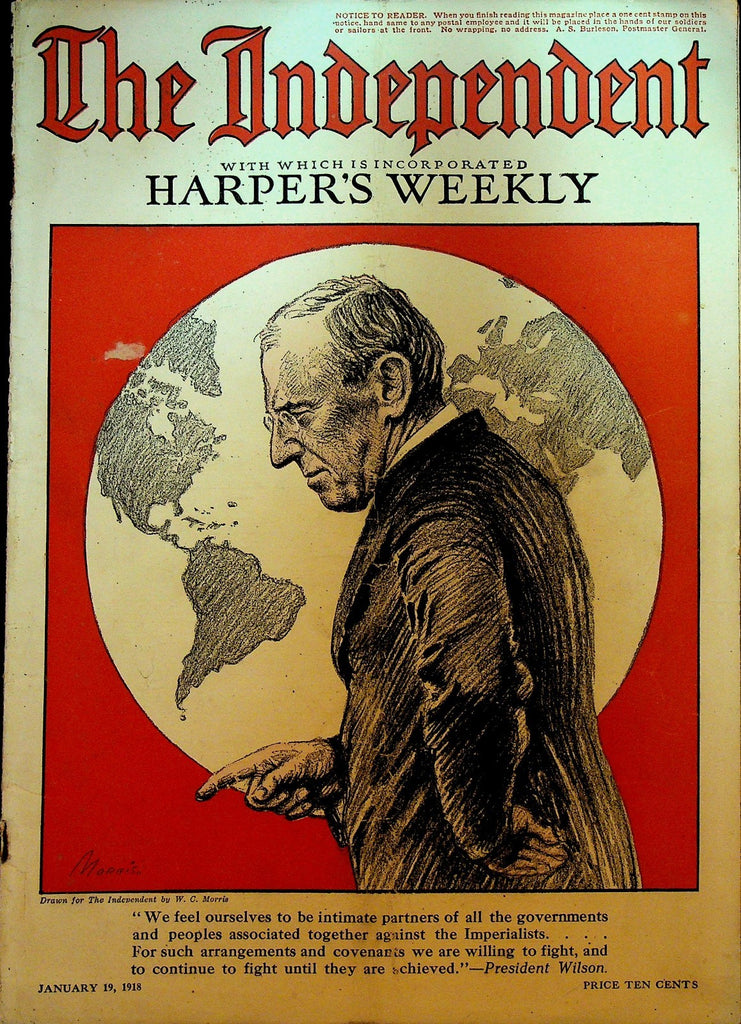 The Independent January 19 1918 WWI Woodrow Wilson Coal Mine Samuel Gompers0