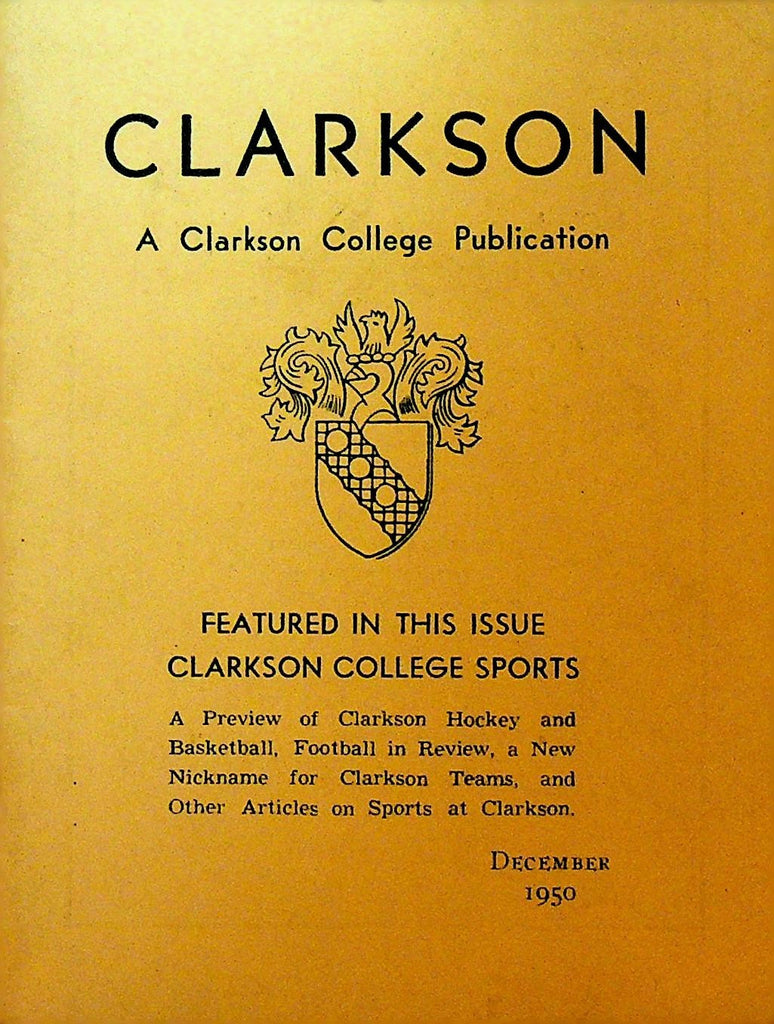 Clarkson University College Sports Booklet December 1950 Hockey Football BB0
