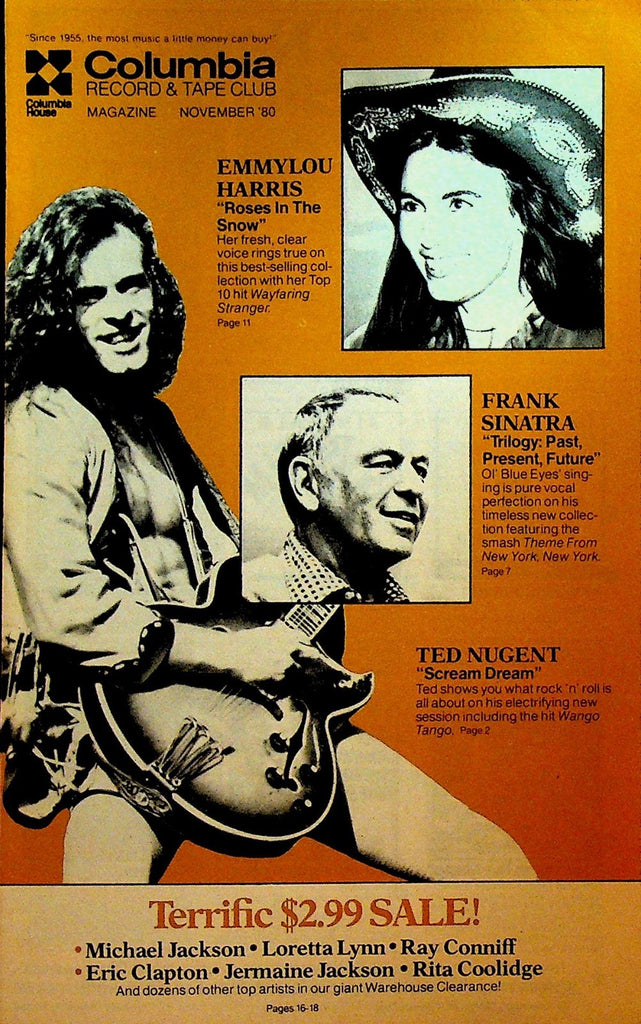 Columbia Record & Tape Club Catalog November 1980 Ted Nugent Emmylou Harris0