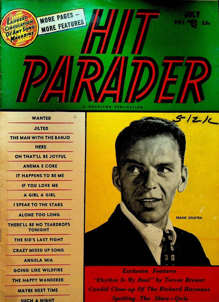 Hit Parader July 1954 Frank Sinatra Teresa Brewer Judy Garland Doris Day