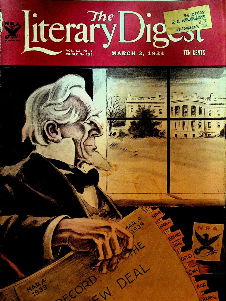 Literary Digest March 3 1934 Uncle Sam New Deal Tommy Hitchcock Polo0