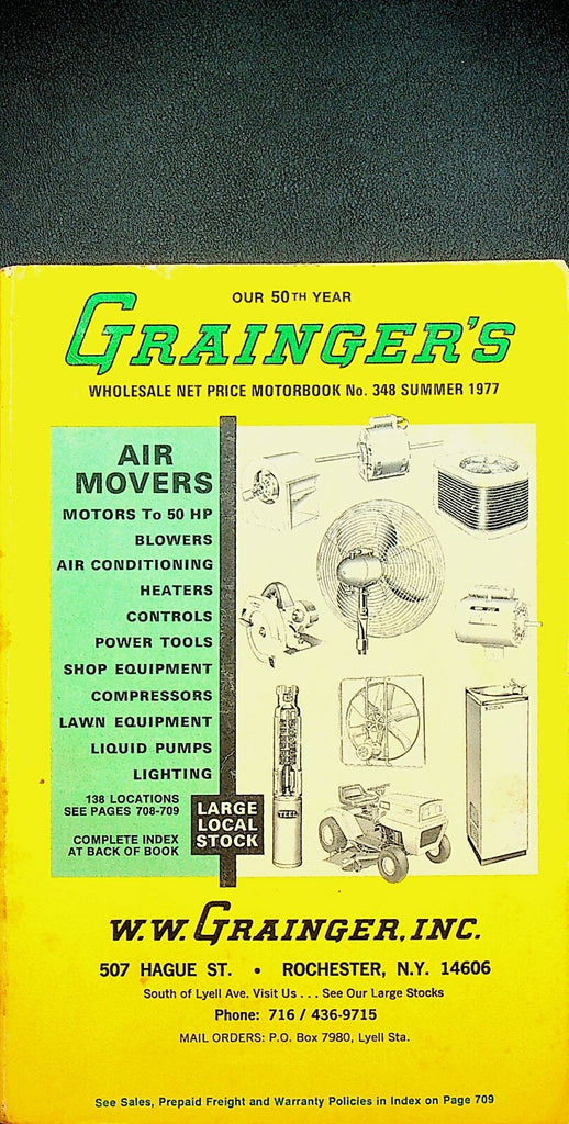 WW Grainger's Whole Motorbook #348 Summer 1977 Motors Power Tools Lighting0