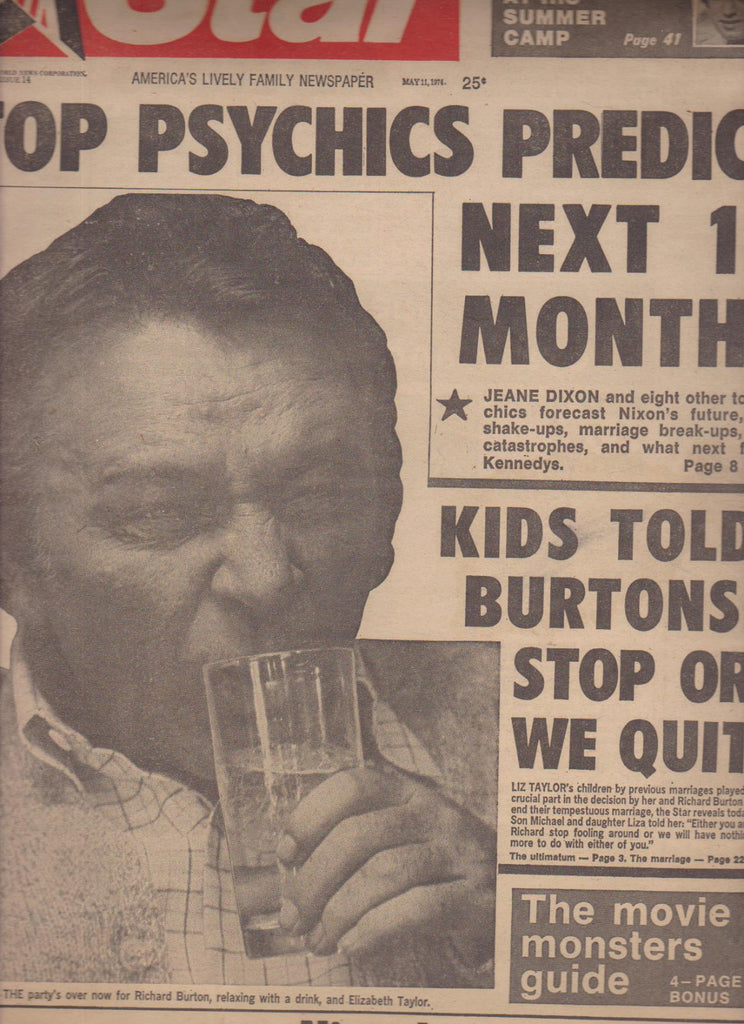 National Star May 11 1974 Joe Namath Richard Burton Dr J Movie Monsters0