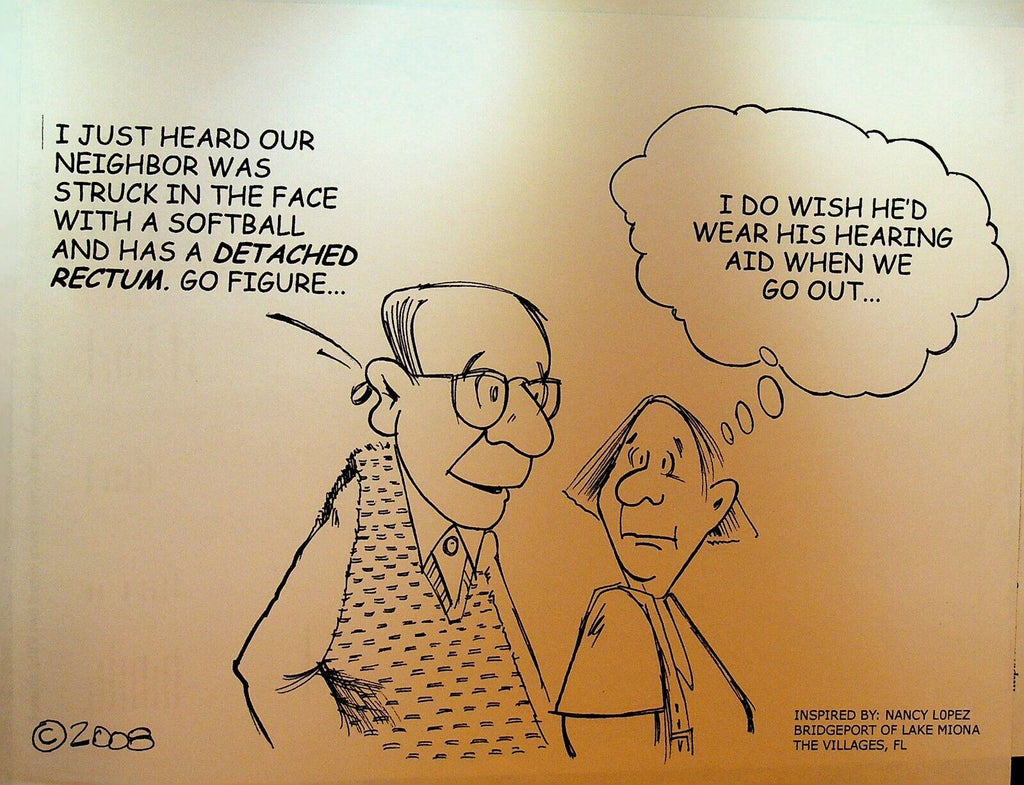 Bill Landis Original Cartoon Art The Villages Daily Sun 2008 Having an Affair