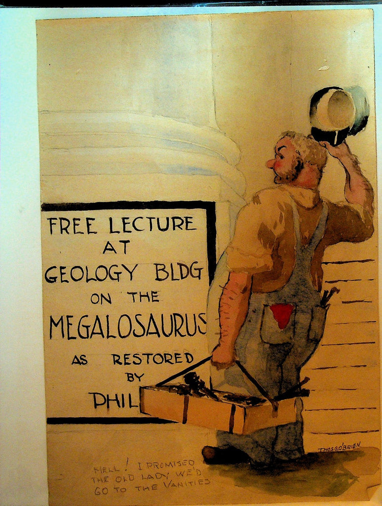 Thomas G O'Brien Original Art Gag Contractor Geology Building Megalosaurus0