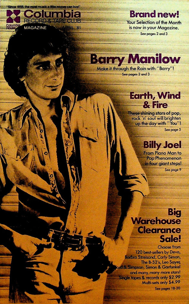 Columbia Record & Tape Club Catalog April 1981 Barry Manilow Billy Joel0