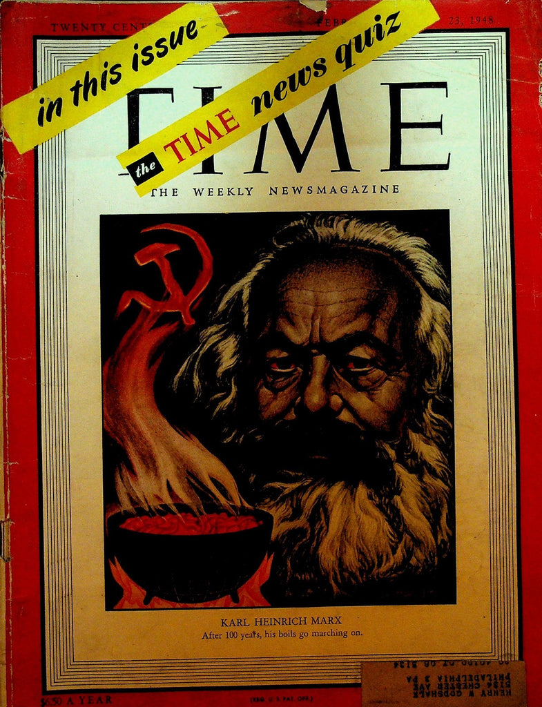 Time Magazine February 23 1948 Karl Marx China Dr J Robert Oppenheimer0