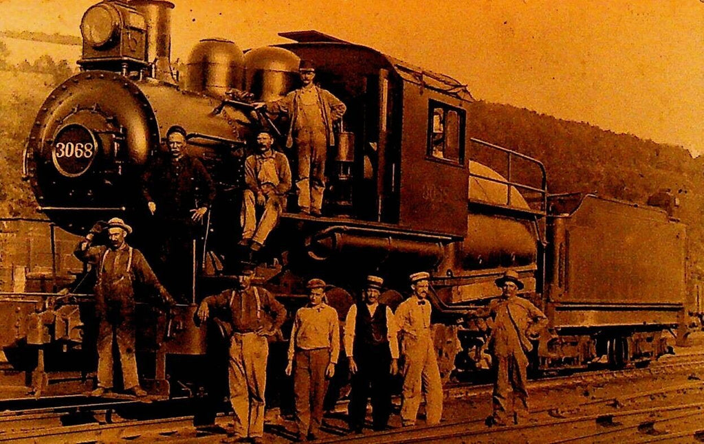 Men on Train RPPC #3068 1910 Postcard Railroad
