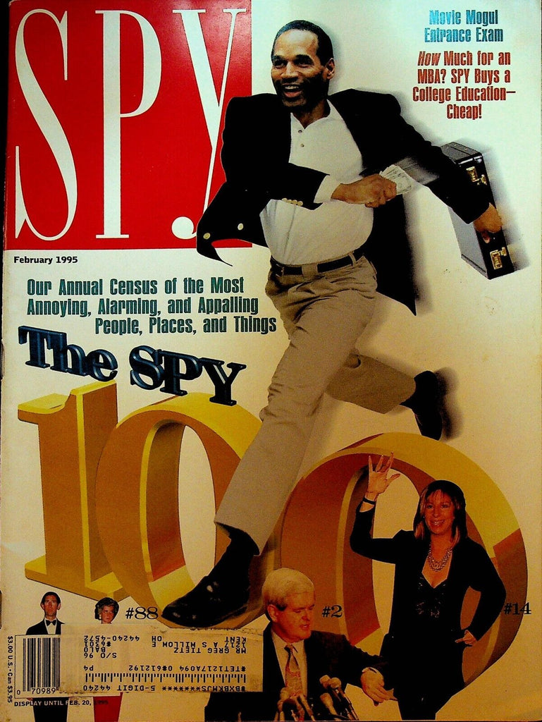 Spy Magazine February 1995 OJ Simpson Barbra Streisand Prince Charles & Diana