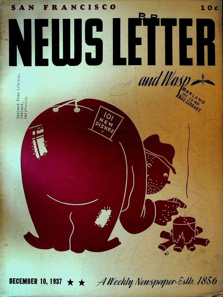 San Francisco News Letter & Wasp December 10 1937 Beatrice Kinkead Zella Layne0