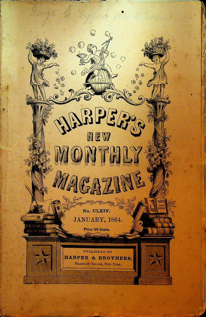 Harper's New Monthly Magazine January 1864 War of 1812 Japan Fuegians0