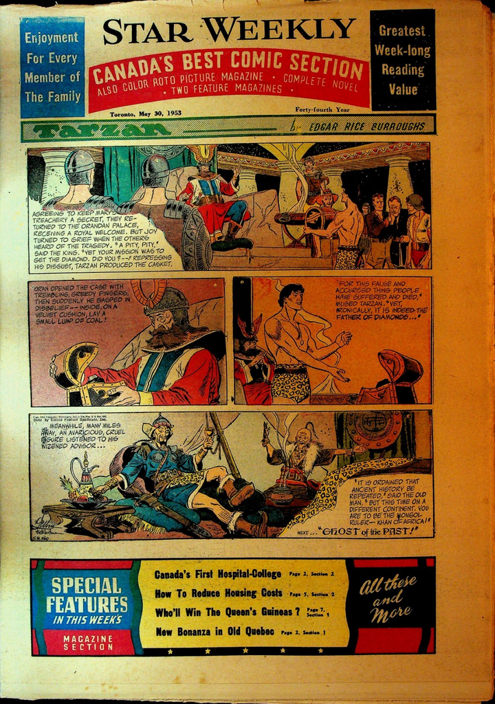 Star Weekly Comic Section May 30 1953 Superman Flash Gordon Tarzan0