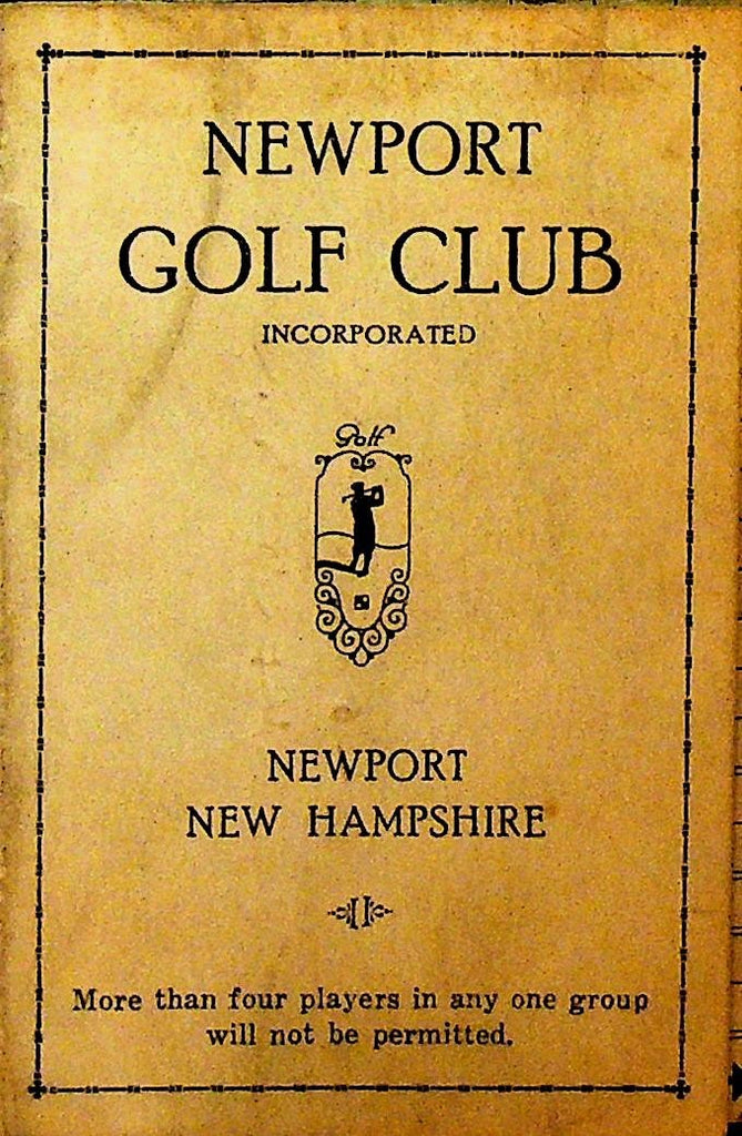 Newport Golf Club Scorecard ca 1925 New Hampshire0