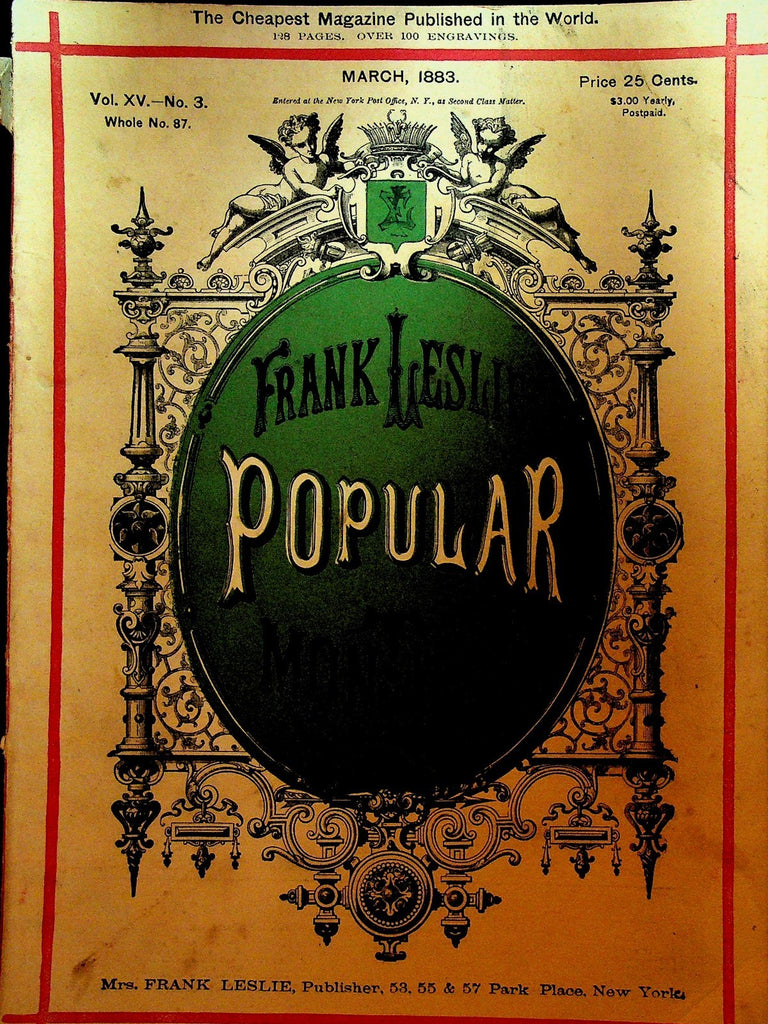 Frank Leslie's Popular Monthly March 1883 Gustavus Adolphus Cyclones Tornadoes0