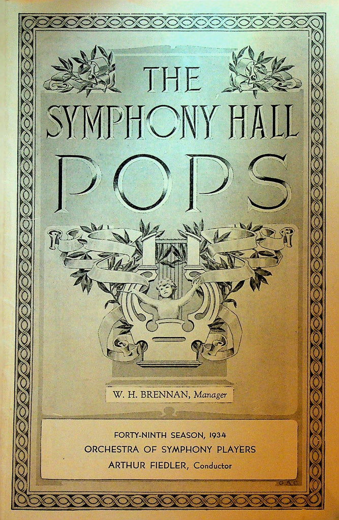 Boston Symphony Hall Pops Orchestra Program May 9 1934 Arthur Fiedler0