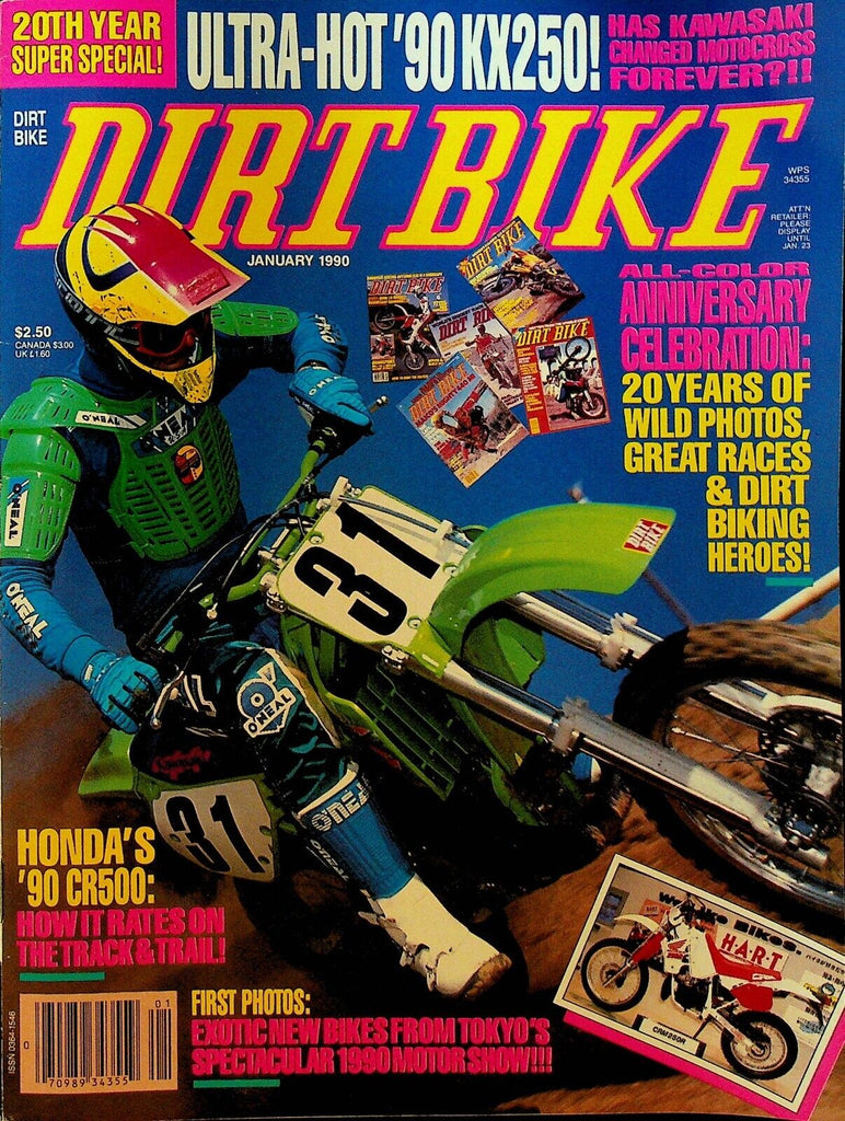 Dirt Bike Magazine January 1990 Ron Naylor Scott Plessinger Honda CR500 KX250