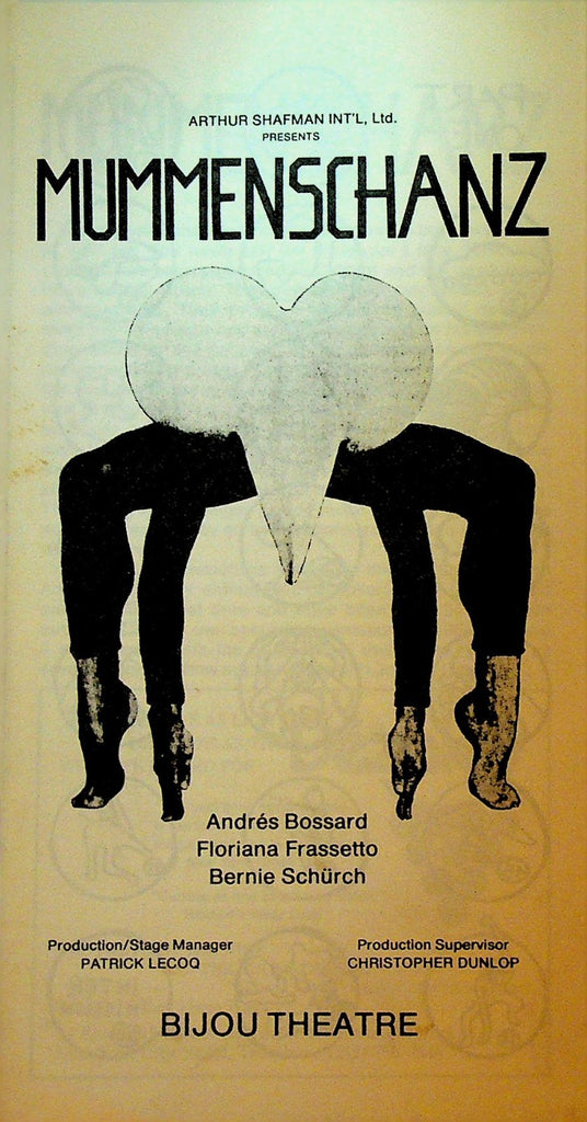 Mummenschanz Playbill 1977 Bijou Theatre Andres Bossard Bernie Schurch0
