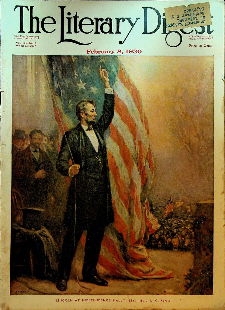 Literary Digest February 8 1930 Abraham Lincoln Prohibition Islam0